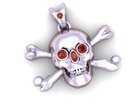 Skull Crossbones Pendant 3D Print Model