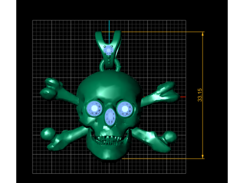 Skull Crossbones Pendant 3D Print Model