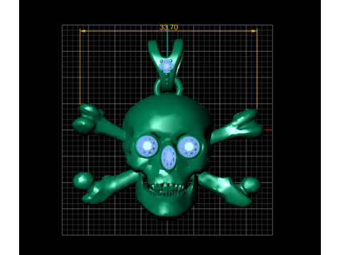 Skull Crossbones Pendant 3D Print Model