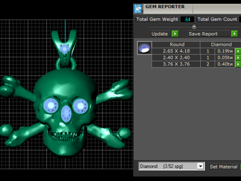 Skull Crossbones Pendant 3D Print Model