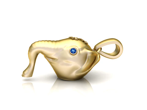Elegant Elephant Head Pendant 3D Print Model