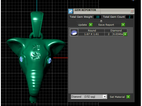 Elegant Elephant Head Pendant 3D Print Model