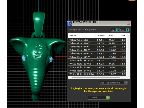 Elegant Elephant Head Pendant 3D Print Model
