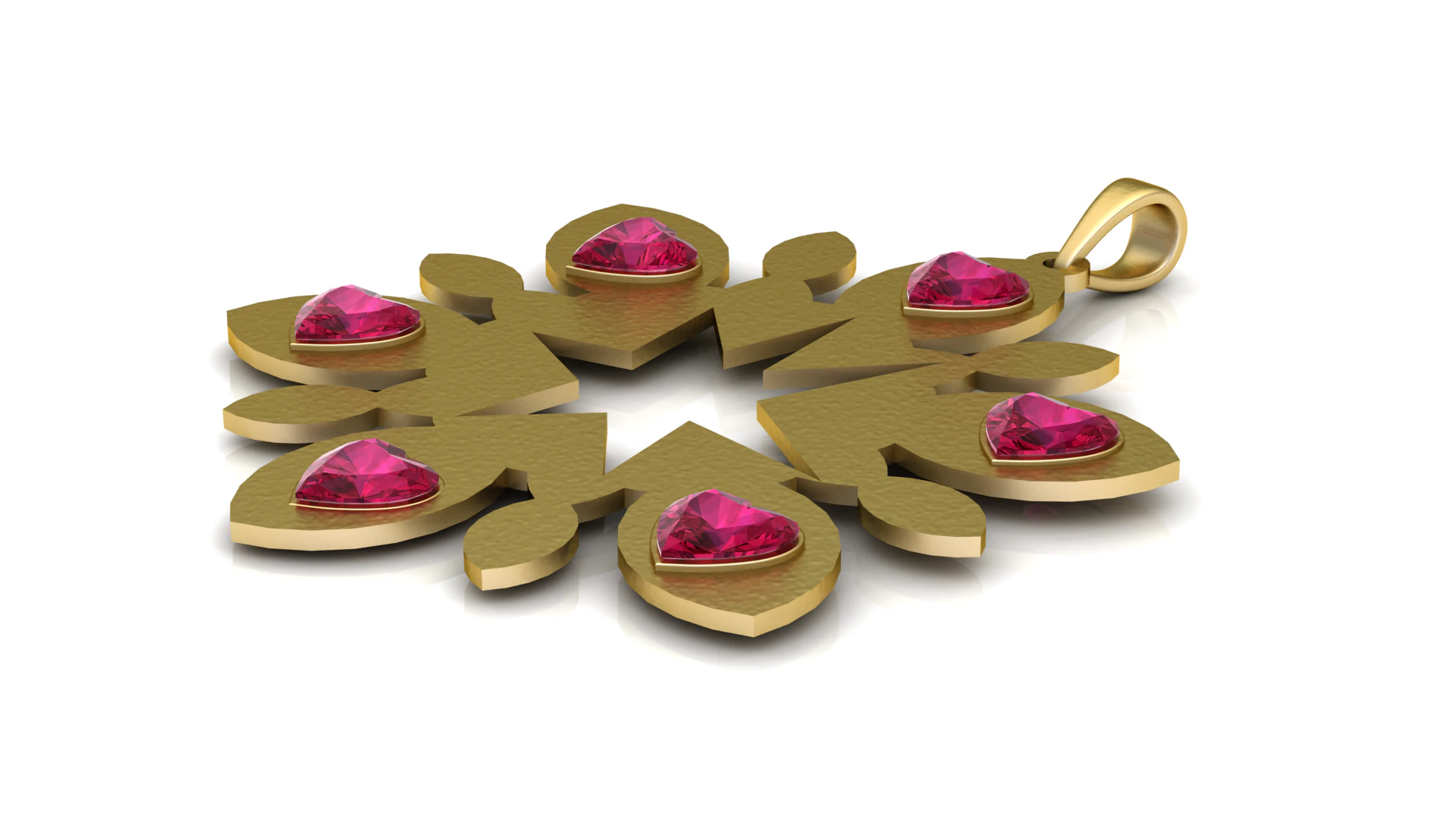Floral Heart Mandala Pendant 3D Print Model .c4d .max .obj .3ds .fbx .stl .blend 