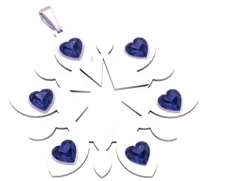 Floral Heart Mandala Pendant 3D Print Model