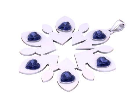 Floral Heart Mandala Pendant 3D Print Model