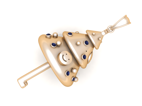 Pingente de boneca de &aacute;rvore de Natal fofo Modelo de Impressão 3D