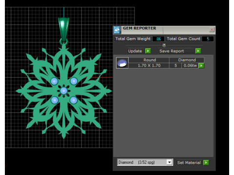 Floral Snowflake Mandala Pendant 3D Print Model