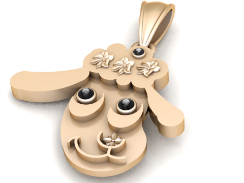 Pingente de rosto de coelho fofo Modelo de Impressão 3D