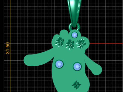 Cute Bunny Face Pendant 3D Print Model