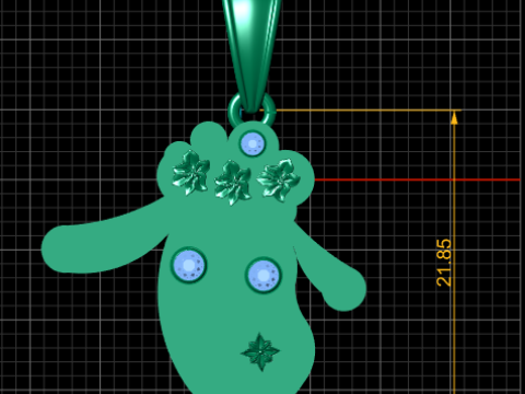 Cute Bunny Face Pendant 3D Print Model