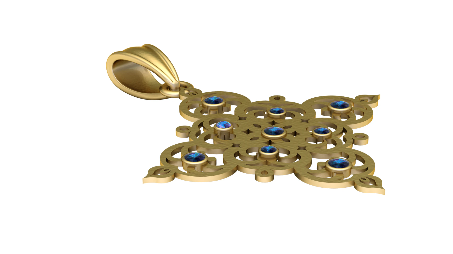 Ornate Floral Lattice Pendant 3D Print Model .c4d .max .obj .3ds .fbx .stl .blend