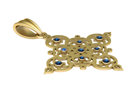 Verzierter floraler Gitteranh&auml;nger 3D Druckmodell