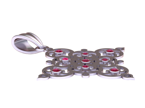 Verzierter floraler Gitteranh&auml;nger 3D Druckmodell