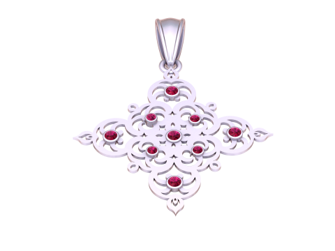 Verzierter floraler Gitteranh&auml;nger 3D Druckmodell