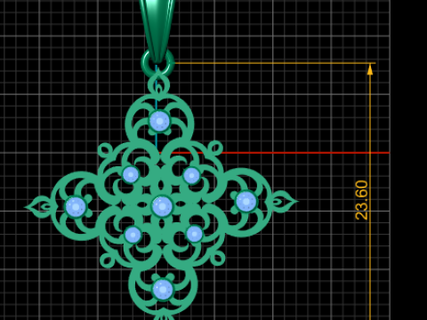 Verzierter floraler Gitteranh&auml;nger 3D Druckmodell