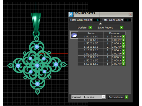 Verzierter floraler Gitteranh&auml;nger 3D Druckmodell