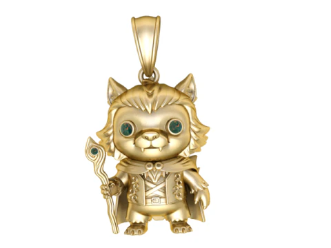 Pingente de charme de feiticeiro de lobo fantasia Modelo de Impressão 3D