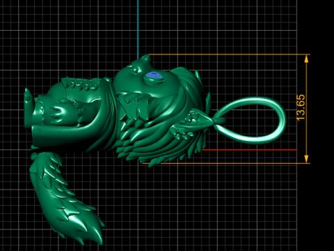 Fantasy Wolf Wizard Charm Pendant 3D Print Model