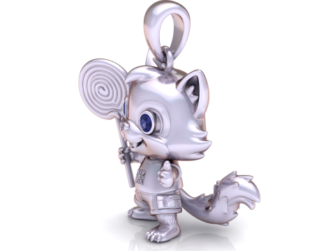 Cute Fox Candy Charm Pendant 3D Print Model