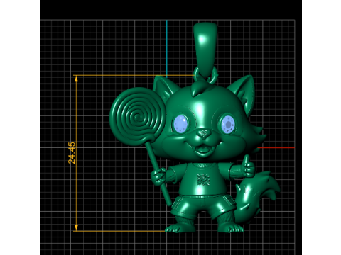 Cute Fox Candy Charm Pendant 3D Print Model