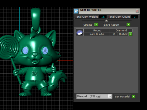 Cute Fox Candy Charm Pendant 3D Print Model