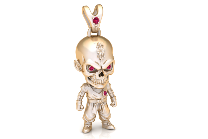 Skull Warrior Character Pendant 3D Print Model .c4d .max .obj .3ds .fbx .stl .blend