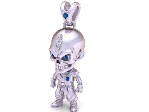 Skull Warrior Character Pendant 3D Print Model