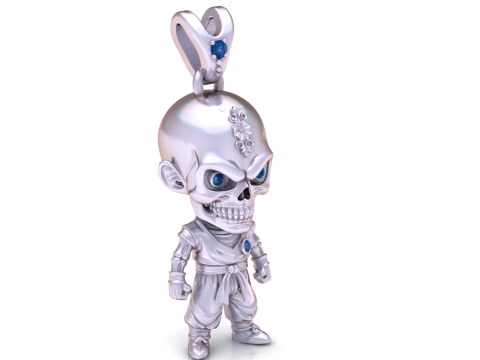 Skull Warrior Character Pendant 3D Print Model
