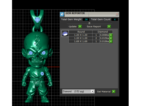 Skull Warrior Character Pendant 3D Print Model
