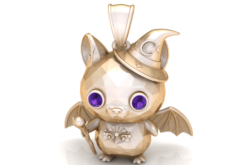 Mystic Wizard Bat Pendant 3D Print Model .c4d .max .obj .3ds .fbx .stl .blend 