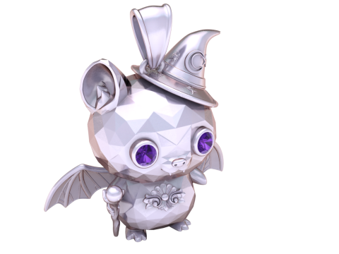 Mystic Wizard Bat Pendant 3D Print Model