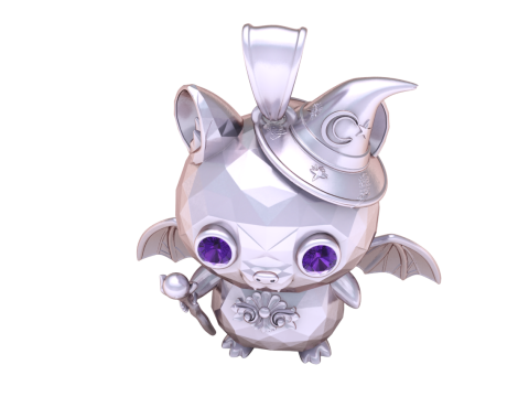 Mystic Wizard Bat Pendant 3D Print Model