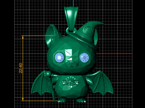 Mystic Wizard Bat Pendant 3D Print Model