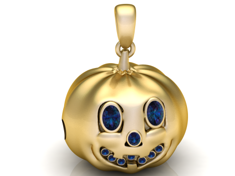 귀여운 호박 얼굴 펜던트 3D 프린트 모델