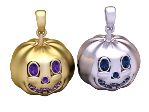 Cute Pumpkin Face Pendant 3D Print Model