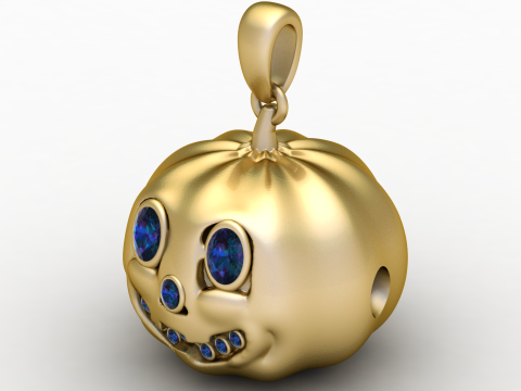 Cute Pumpkin Face Pendant 3D Print Model