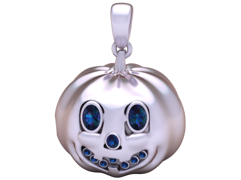Cute Pumpkin Face Pendant 3D Print Model