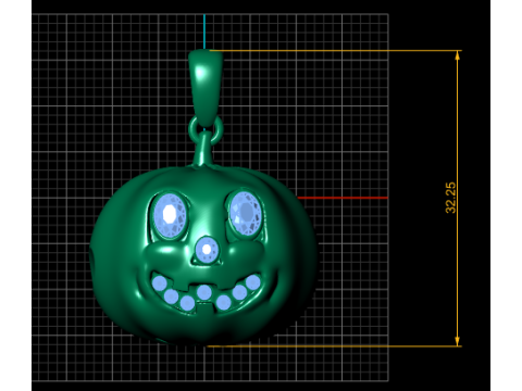 Cute Pumpkin Face Pendant 3D Print Model