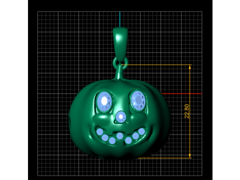 Cute Pumpkin Face Pendant 3D Print Model