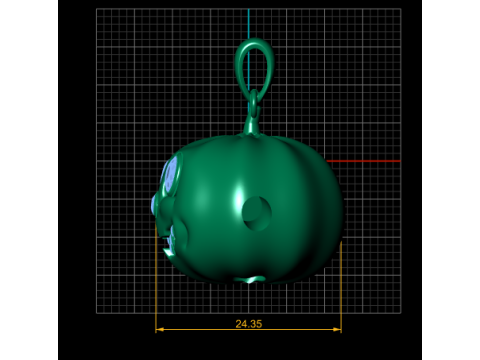 Cute Pumpkin Face Pendant 3D Print Model