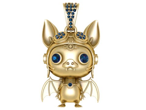 Ciondolo drago Steampunk dorato Modello di stampa 3D