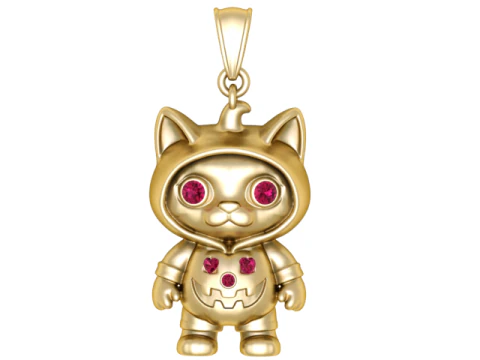 Cute Kitty Hoodie Pendant 3D Print Model