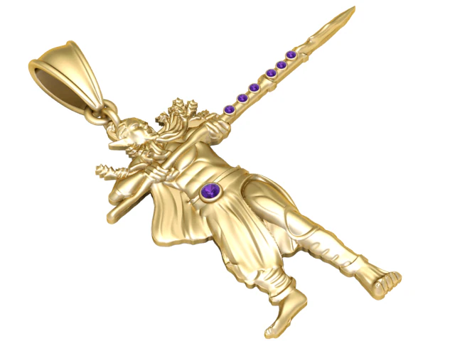 Mythic Warrior Pendant 3D Print Model .c4d .max .obj .3ds .fbx .stl .blend