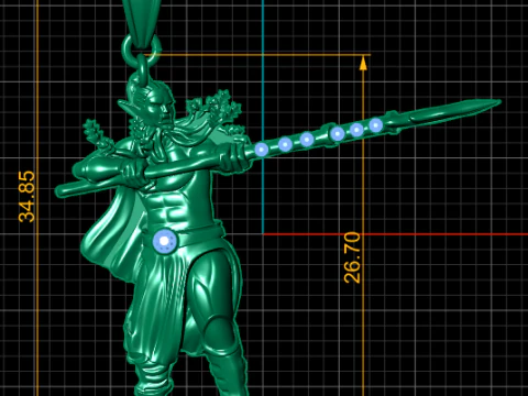 Mythic Warrior Pendant 3D Print Model