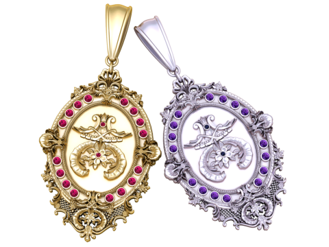 Pingente de crista floral ornamentado Modelo de Impressão 3D