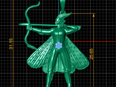 Mythic Archer Pendant 3D Print Model