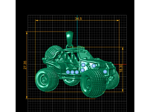 Off-Road Buggy Pendant 3D Print Model