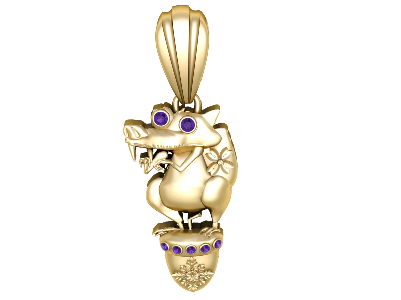 Cute Crocodile Character Pendant 3D Print Model .c4d .max .obj .3ds .fbx .stl .blend 