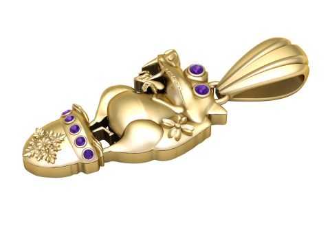 Cute Crocodile Character Pendant 3D Print Model